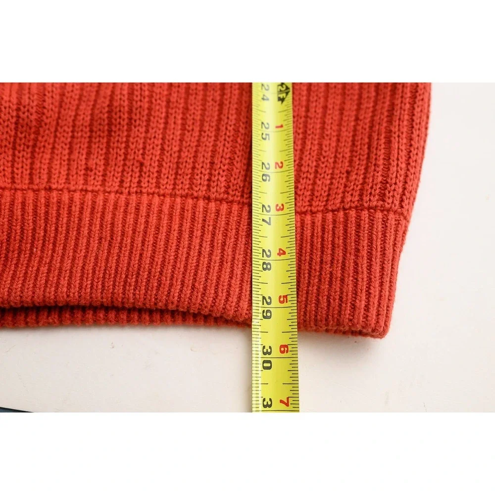 Duluth Trading Sweater L Tall Red Brown Cotton/Wool Cowl neck pullover